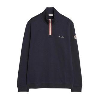 Moncler Zip-throughs, male, Blue, Size: L Zip Up Sweater