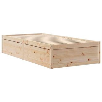 Berkfield Home Modern Bed Frame without Mattress 90x190 cm Single Solid Wood Pine in Light Tan