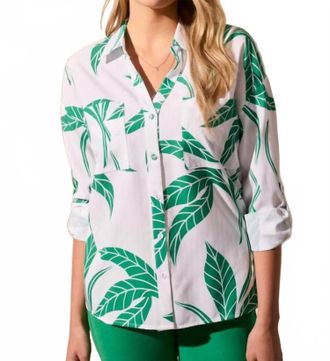 Tribal Janey Button Down Shirt In White