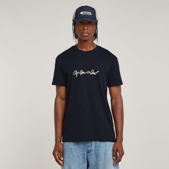 G-Star G-Script T-Shirt - Donkerblauw - Heren