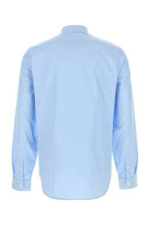 Gucci Mens Light Blue Poplin Shirt Serenity Exterior: Cotton Camicie