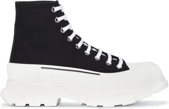 Alexander McQueen Black Black Tread Slick Ankle Boots