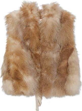 Forte_Forte Jassen, Dames, Beige, S, Faux Fur Vest