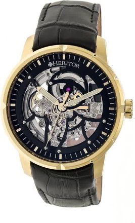 Heritor Ryder Automatic Black Skeleton Dial Mens Watch HR4604