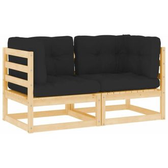 vidaXL Sof&aacute;s De Esquina De Jard&iacute;n 2 Uds Cojines Madera Maciza De Pino Vidaxl