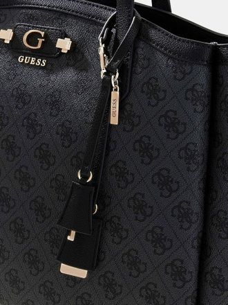 Guess Womens Tote Bag Coal Logo Polyurethane - Tote-Bags