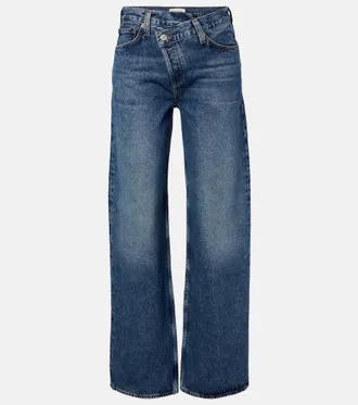 A Gold E Arc barrel-leg jeans