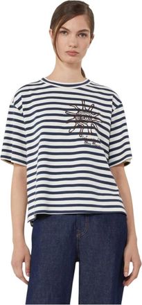 Max Mara Wkdsabato T-shirt - Dames - T-shirts - Blauw - S - Katoen - Tops
