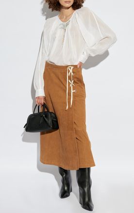 Munthe Suede Skirt Filothea, Womens, Brown