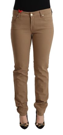 Jacob Cohen Womens Brown Cotton Stretch Mid Waist Skinny Pants - Size 31 (Waist)