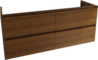 Saniclass Holz Atelier Badkameronderkast - 140x45x60cm - 4 lades - Walnut pure