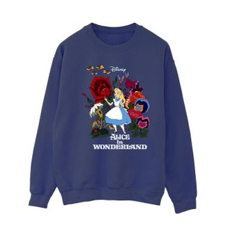 Disney Dames/Dames Alice In Wonderland Bloemen Sweatshirt (Marineblauw)