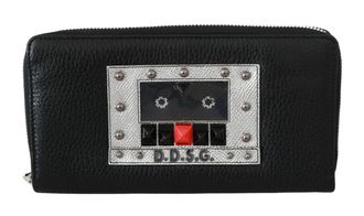 Dolce & Gabbana Black Mens Zipper Continental Purse 100% Leather Wallet - Multicolour - One Size