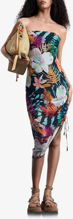 Desigual Floral Print Strapless Dress in Black Floral at Nordstrom, Size X-Small