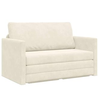 vidaXL Divano Letto Crema 124 X 204 X 61 Cm Velluto - Vidaxl