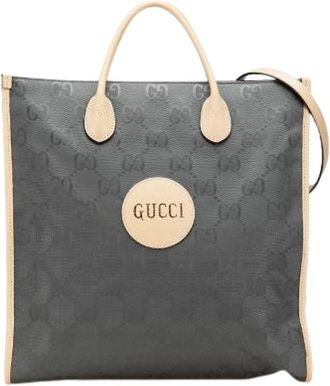 Gucci Pre-owned Tote Bags, female, Gray, Size: ONE SIZE Pre-owned Off The Grid GG Nylon Handbag
