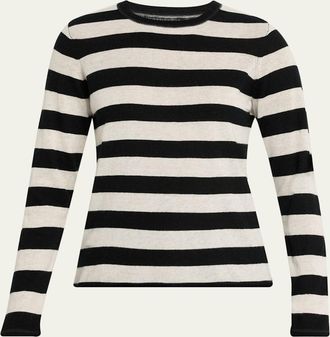 Majestic Filatures Machine Washable Cashmere Striped Pullover