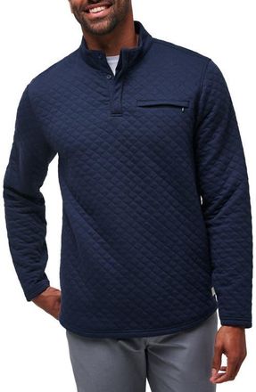Travis Mathew Transatlantic Quilted Henley Pullover in Total Eclipse at Nordstrom, Size Xx-Large