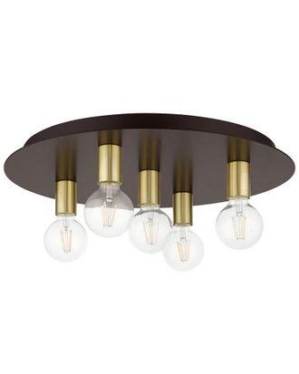 Livex Lighting Hillview Bronze 5 Light-Flush Mount