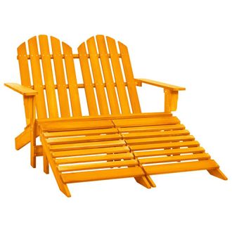 vidaXL Silla Adirondack De Jard&iacute;n 2 Plazas Madera Maciza Abeto Naranja Vidaxl