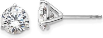 Diamond2Deal 14k White Gold 1 1/2 ct Round Lab Grown Diamond Stud Earrings VS Clarity, D-E Color