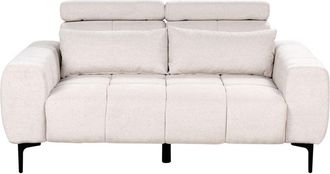 Beliani Beliani - Modern Upholstered 2 Seater Sofa Fabric with Adjustable Headrests Beige Vegamo