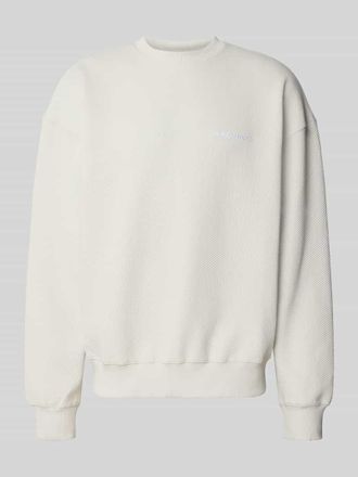 Pegador Oversized Fit Sweatshirt mit Logo-Stitching Modell Tate in Hellgrau, Gr&ouml;&szlig;e XXL