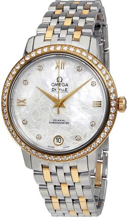 Omega Pre-owned Omega De Ville Prestige Diamond Mother of Pearl (Butterfly) Dial Ladies Watch 424.25.33.20.55.004