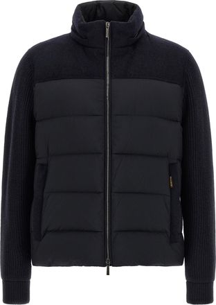 Moorer Mens Blue Wool Full-Length Jacket Clothing