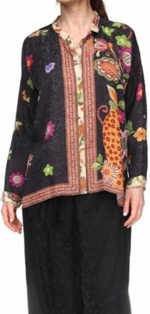 Johnny Was Womens Audrey Oversized Shirt In Black Multi