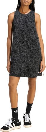 adidas Originals Animal Print Sleeveless Shift Dress in Black/Grey Six at Nordstrom, Size X-Small