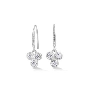 Dower & Hall White Topaz Array Trio Drop Earrings