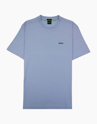 HUGO BOSS Mens Hugo Boss Contrast Printed Logo Tee Sky Blue - Size: 36