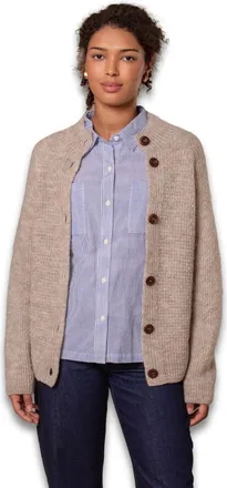 Celtic & Co. British Wool Moss Stitch Cardigan in Undyed Taupe at Nordstrom, Size X-Small