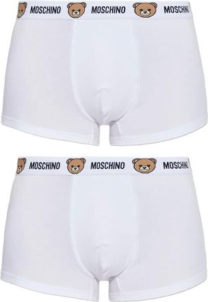 Moschino Boxer in cotone con logo (2 pezzi) - Bianco