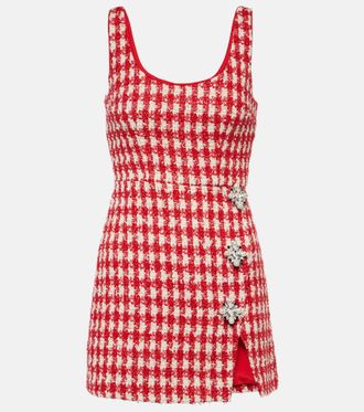 Self Portrait Miniabito in bouclé a quadri