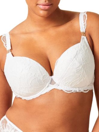 Gossard Womens Lace Soir&eacute;e Padded Plunge Bra - White polyamide - Size 32DD