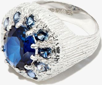 Bleue Burnham Sterling Silver Burnham Signet Sapphire Ring - Mens - Sterling Silver/Blue Sapphire