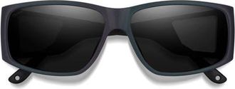 Smith Monroe Peak 62mm Oversize ChromaPop Polarized Sunglasses in Fathom /Black at Nordstrom