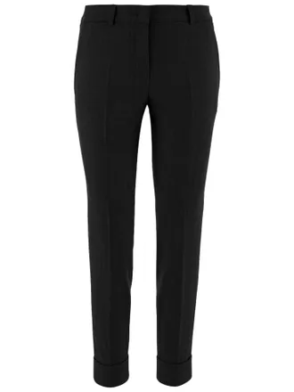 Ql2 Quelledue Black Tailored Wool-Blend Straight-Leg Pants