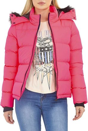 SS7 Womens Puffer Jacket Neon Pink