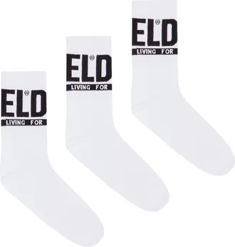 Diesel Three-pack of logo cuff socks - Socks - Man - Black