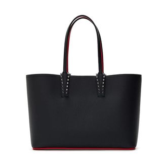 Christian Louboutin Tassen, Dames, Zwart, ONE Size, Leer, Zwarte leren tote tas met studs