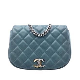 Chanel Pre-owned Quilted Flap Bag - Dames - Pre-owned - Blauw - Maat: ONE Size Leer