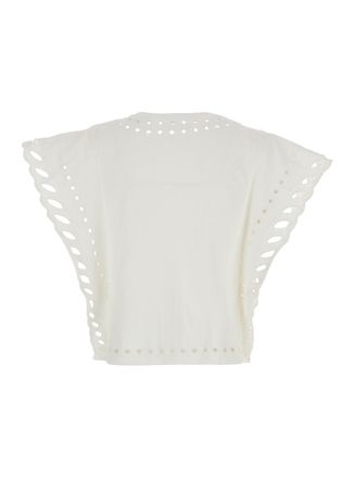 Isabel Marant Womens Crew Neck Top Odyle White Cotton Tops
