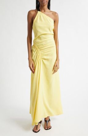 Proenza Schouler Sirena One-Shoulder Crinkle Dress in Yellow at Nordstrom, Size 12