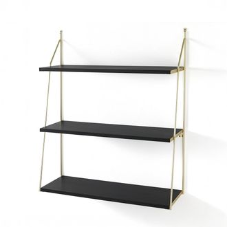 Oresteluchetta Estante De Pared Moderno Negro Con Estructura Dorada Charles Big Black