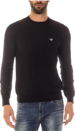 Armani Jeans Gezellige Gebreide Trui - Heren - Ronde hals truien - Zwart - S - Truien & Vesten