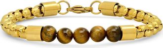 Steeltime Circle Linked Stone Bracelet in Yellow-Brown at Nordstrom Rack
