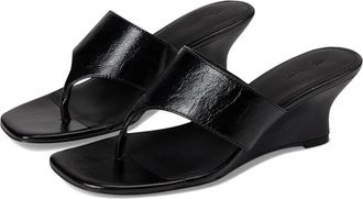 Madewell Reese NU913 Sandals Black Leather Wedge Heel HAWK675